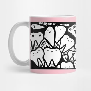 Teeth Doodle (Black & White) Mug